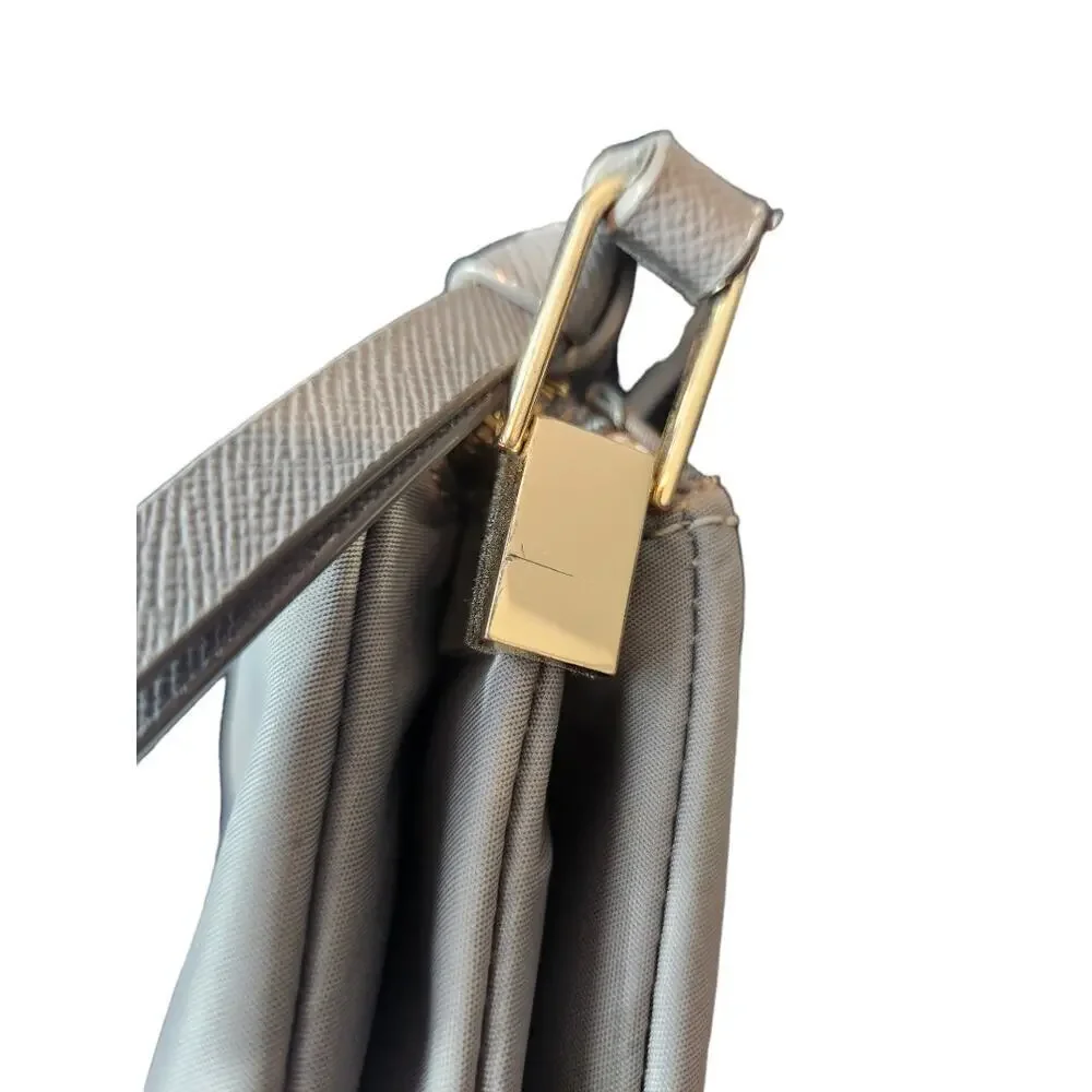 Kate Spade‎ New York gray nylon crossbody gold trim adjustable strap